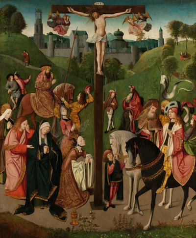Korsfästelsen Kristus på korset av Master of the Figdor Deposition (circle of)