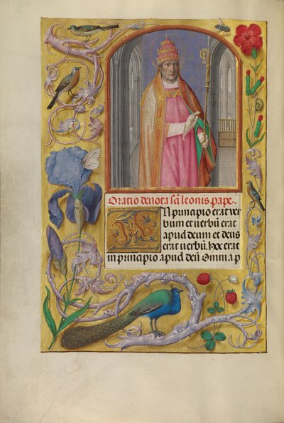 Påve Leo av Master of the First Prayer Book of Maximilian