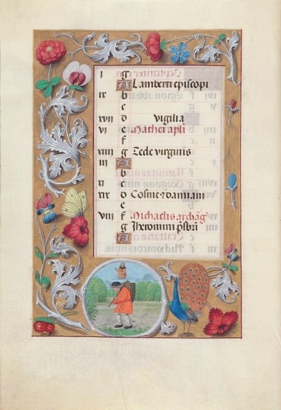 Hours of Queen Isabella the Catholic, Queen of Spain: Fol. 10v, september, ca. 1500. av Master of the First Prayerbook of Maximillian