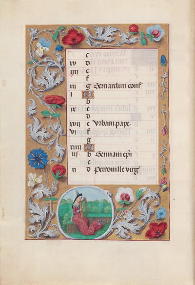 Hours of Queen Isabella the Catholic, Queen of Spain: Fol. 6v, maj, c. 1500. av Master of the First Prayerbook of Maximillian