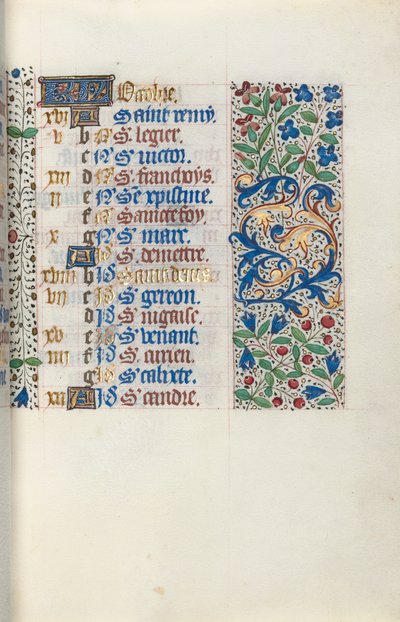 Tidsbok Användning av Rouen: fol. 10r, c. 1470. av Master of the Geneva Latini