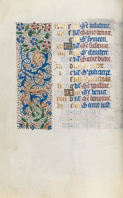 Tidsbok Användning av Rouen: fol. 2v, c. 1470. av Master of the Geneva Latini
