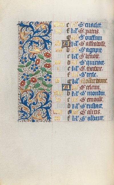 Tidsbok Användning av Rouen: fol. 3v, c. 1470. av Master of the Geneva Latini