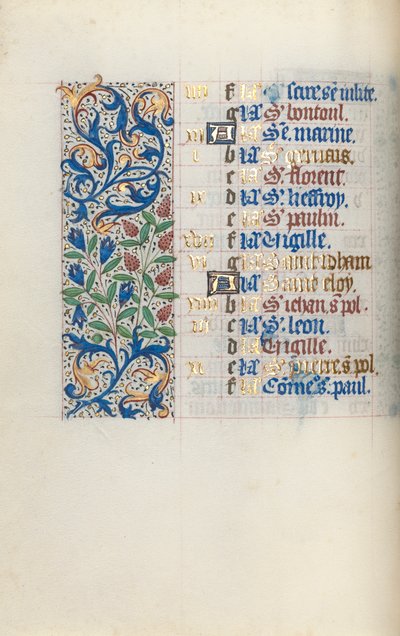 Tidsbok Användning av Rouen: fol. 6v, c. 1470. av Master of the Geneva Latini