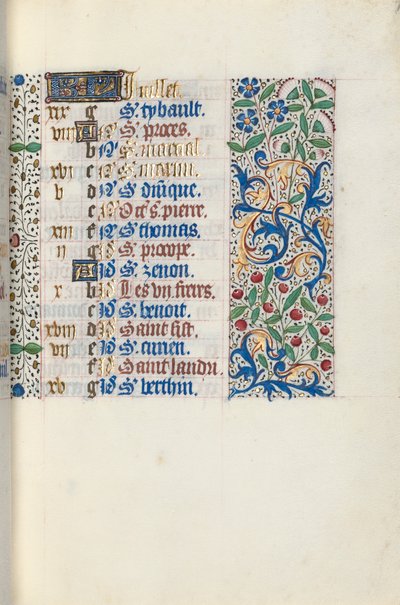 Tidsbok Användning av Rouen: fol. 7r, c. 1470. av Master of the Geneva Latini