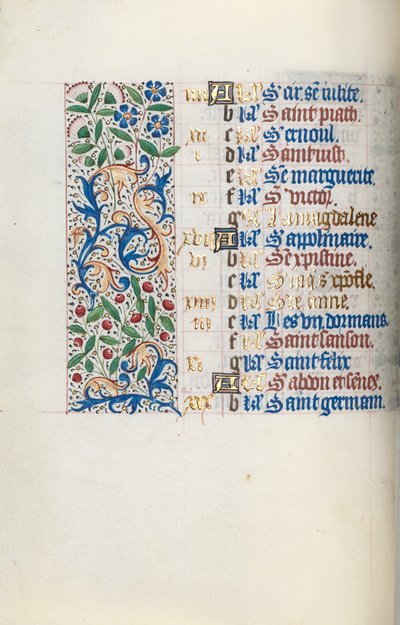 Tidsbok Användning av Rouen: fol. 7v, c. 1470. av Master of the Geneva Latini