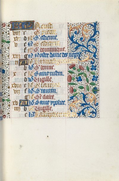 Tidsbok Användning av Rouen: fol. 8r, c. 1470. av Master of the Geneva Latini