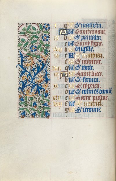 Tidsbok Användning av Rouen: fol. 9v, c. 1470. av Master of the Geneva Latini