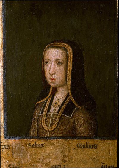 Porträtt av Margarita av Österrike, 1494 (målning på trä) av Master of the Guild of Saint George