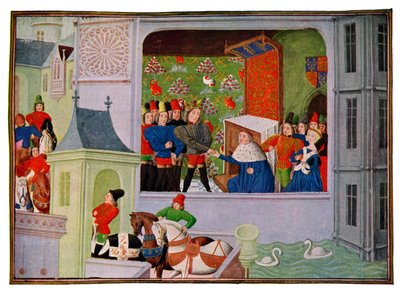 Intervju med Richard II och hertigen av Gloucester, 1300-talet 1400-talet. av Master of the Harley Froissart