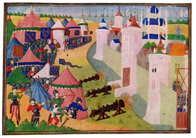 Anfallet på den starka staden Afrique, 1400-talet. av Master of the Harley Froissart