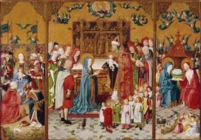 Altartavla med Marias sju glädjeämnen (Olja på trä av Master of the Holy Kinship