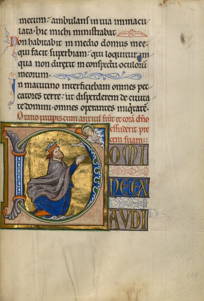 Initial D: David i bön av Master of the Ingeborg Psalter
