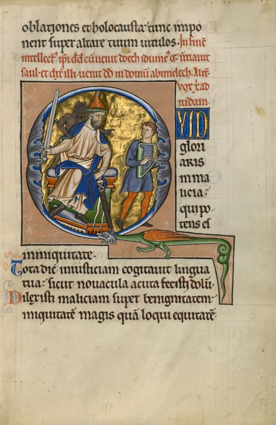 Inledande fråga: David före Saul av Master of the Ingeborg Psalter
