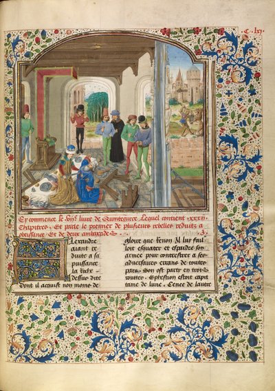 Alexander slåss med ett lejon och dödar Clitus av Master of the Jardin de vertueuse consolation