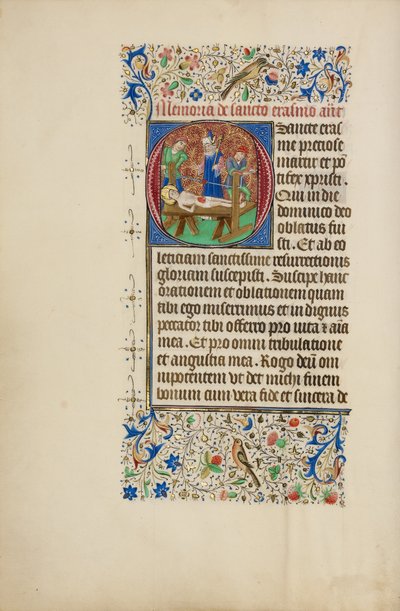 Inledande O: Sankt Erasmus martyrdöd av Master of the Llangattock Hours