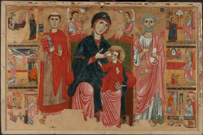 Jungfru och barn tronade med de heliga Leonard och Peter och scener ur Sankt Peters liv av Master of the Magdalen