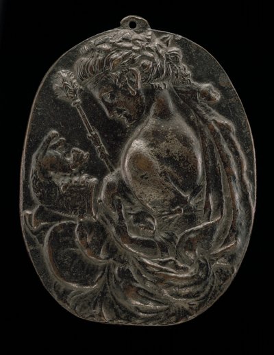En Bacchante, sent 1400-tal eller tidigt 1500-tal. av Master of the Martelli Mirror