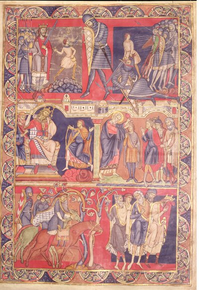 Scener från Samuels, Sauls och Davids liv, från Winchester Bible, 1160-80 av Master of the Morgan Leaf