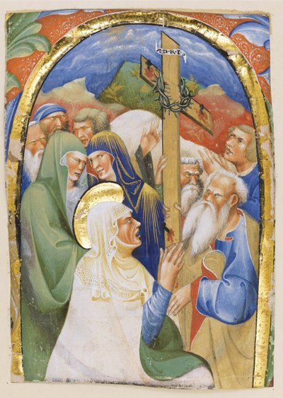 Fyndet av det heliga korset. Från ett manuskript Gradual, c.1420 av Master of the Murano Gradual