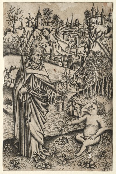 Augustinus och barnet vid havet av Master of the Nuremberg Passion