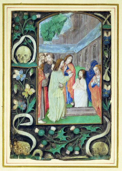 Die Auferweckung des Lazarus, aus einem Stundenbuch von Master of the Prayerbook