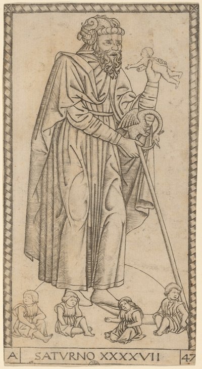 Saturno (Saturnus) av Master of the S Series Tarocchi