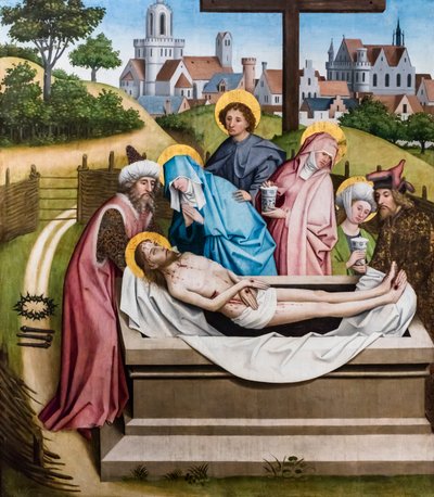 Kristi gravläggning, ca 1450/55 (Tempera och olja på granträ) av Master of the Sterzing Altarpiece