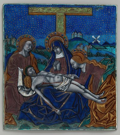 Triptykpanel med Pietá, franska, 1400-1500-tal. av Master of the Triptych of Louis