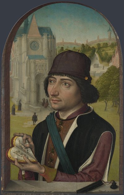 Porträtt av en ung man, ca. 1480 av Master of the View of St. Gudule