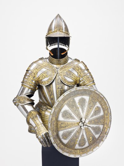 Halvrustning och tavla för tjänst till fots, c.1600 av Master of the sign of the