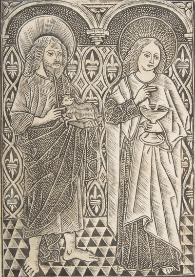 Sankt Johannes döparen och Sankt Johannes evangelisten, 1400-talet. av Master with the Cologne Arms