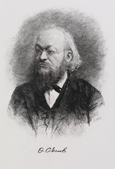 Porträtt av historikern Fjodor Fjodorovich Sokolov 1841-1909, 1900-talet av Mate