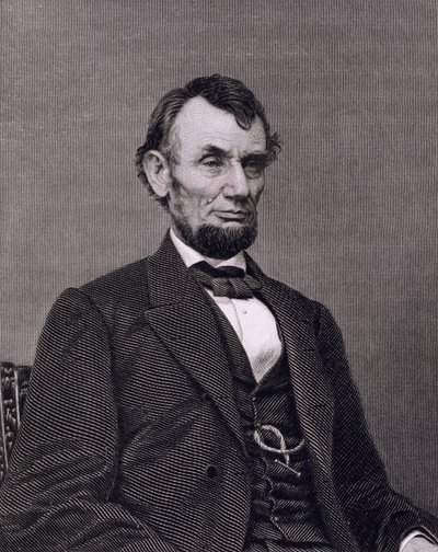 Abraham Lincoln, graverad från ett fotografi av William G. Jackman (gravering) av Mathew (after) Brady