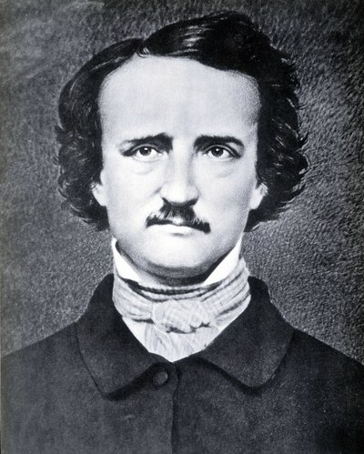 Porträtt av den amerikanske författaren Edgar Allan Poe (1809 - 1849) fotografi av Brady på 1800-talet. av Mathew B. Brady