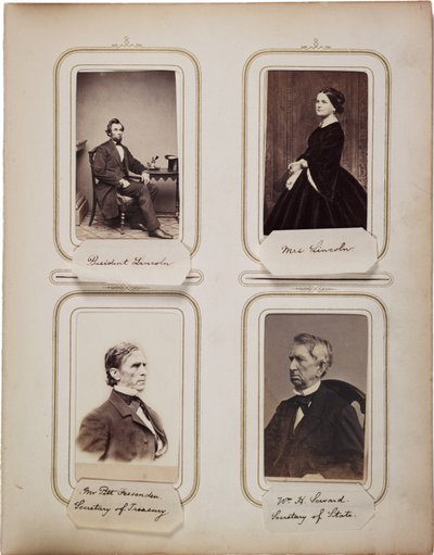 Album med 200 cartes de visite, de flesta av Brady, ca 1865 (sepiafoto) av Mathew B. Brady