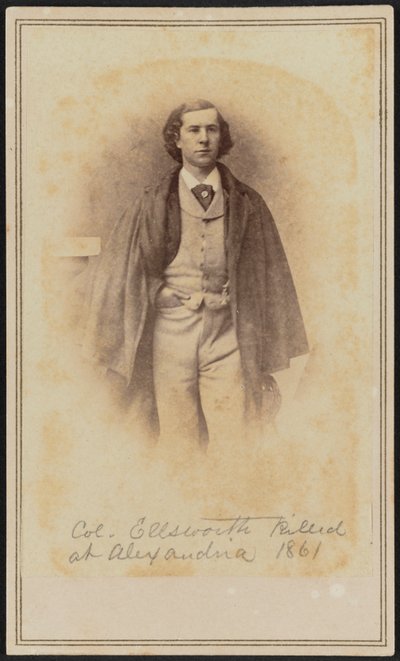Carte-de-visite-porträtt av Col. Elmer Ephraim Ellsworth, 1861. av Mathew Brady