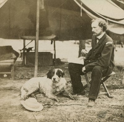 General Custer (1839-76) i sitt högkvarter, ca 1864 av Mathew B. Brady