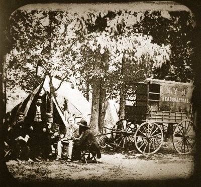 New York Heralds högkvarter i fältet vid Culpeper Court House, 1863 av Mathew B. Brady