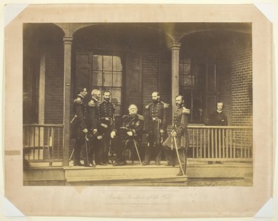 Generallöjtnant Scott, general-in-chief, US Army and Staff, 1861. av Mathew Brady