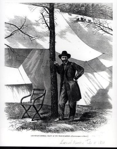 Generallöjtnant Ulysses S. Grant, vid hans högkvarter, illustration från 