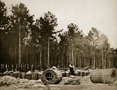 Att göra gabioner framför Petersburg, 1861-65 av Mathew B. Brady