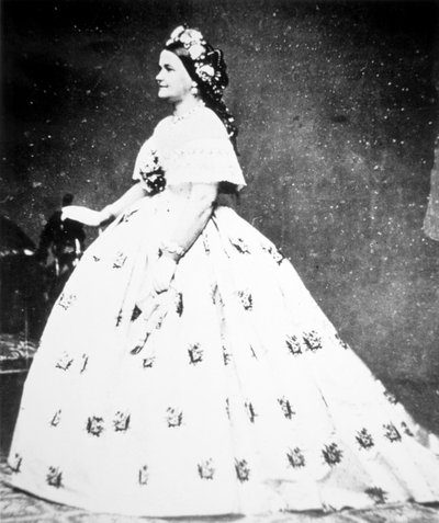 Mary Lincoln (1818-82) 1861 (s/v foto) av Mathew Brady