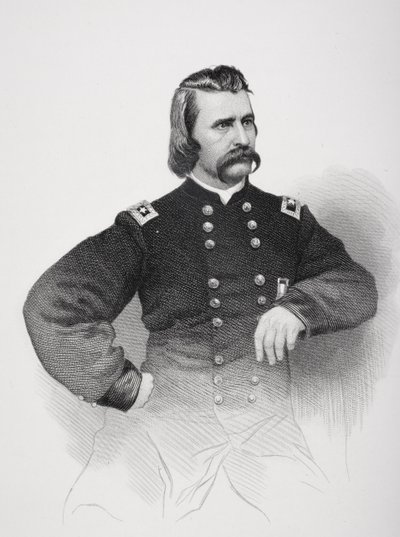 Porträtt av John Alexander Logan (1826-86) (litho) av Mathew B. Brady