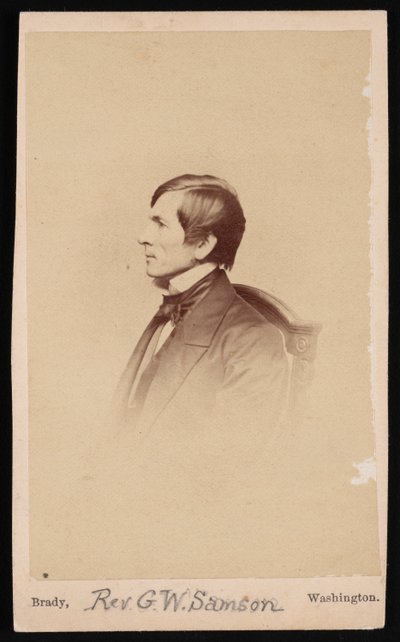 Porträtt av pastor George Whitefield Samson 1819-1896, före 1896. av Mathew Brady