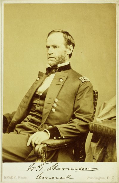 Porträttfoto av William Tecumseh Sherman av Mathew B. Brady