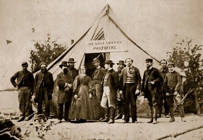 Postkontoret, högkvarteret för Army of the Potomac, 1861-65 av Mathew B. Brady