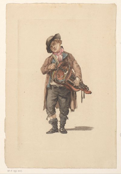 gurdy-spelare av Mathias de Sallieth