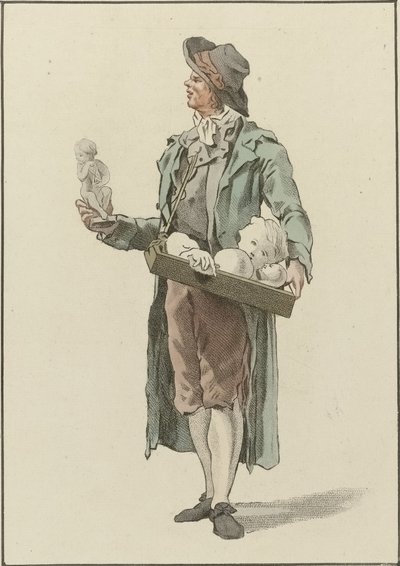Gatuförsäljare med gipsfigurer av Mathias de Sallieth