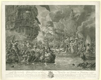 Den holländska razzian på Medway och fångsten av den kungliga Charles, 1667 av Mathias de Sallieth